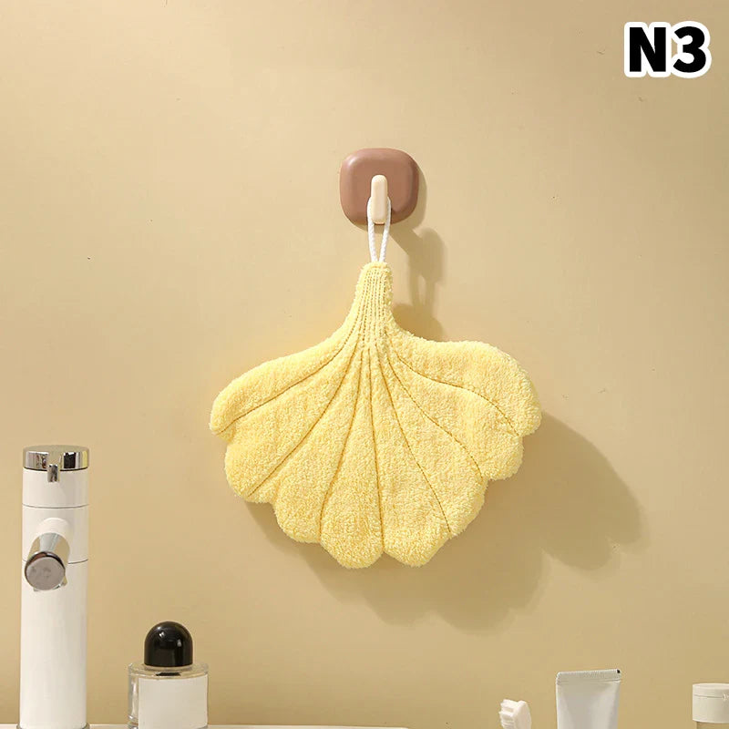 Leaf-Shape Double-Layer Hand Towel | Fast-Dry Coral Fleece