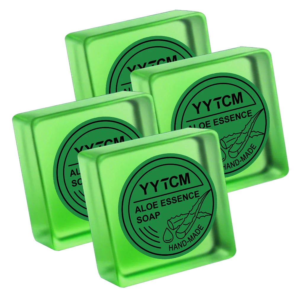 Handmade Aloe Vera Soap, Powerful Hydrating and Moisturizing, Can Be Used for Cleansing the Face and Body, Gentle and Refreshing, Deep Cleansing and Moisturizing, Suitable for Both Men and Women, 65G/Piece Peaceful Pleasures Health and Wellness 4Pcs 65g