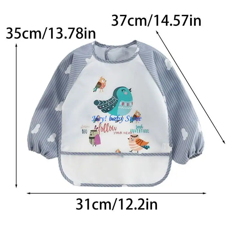 Reversible Waterproof Baby Bib | Cartoon Polyester Feeding Apron