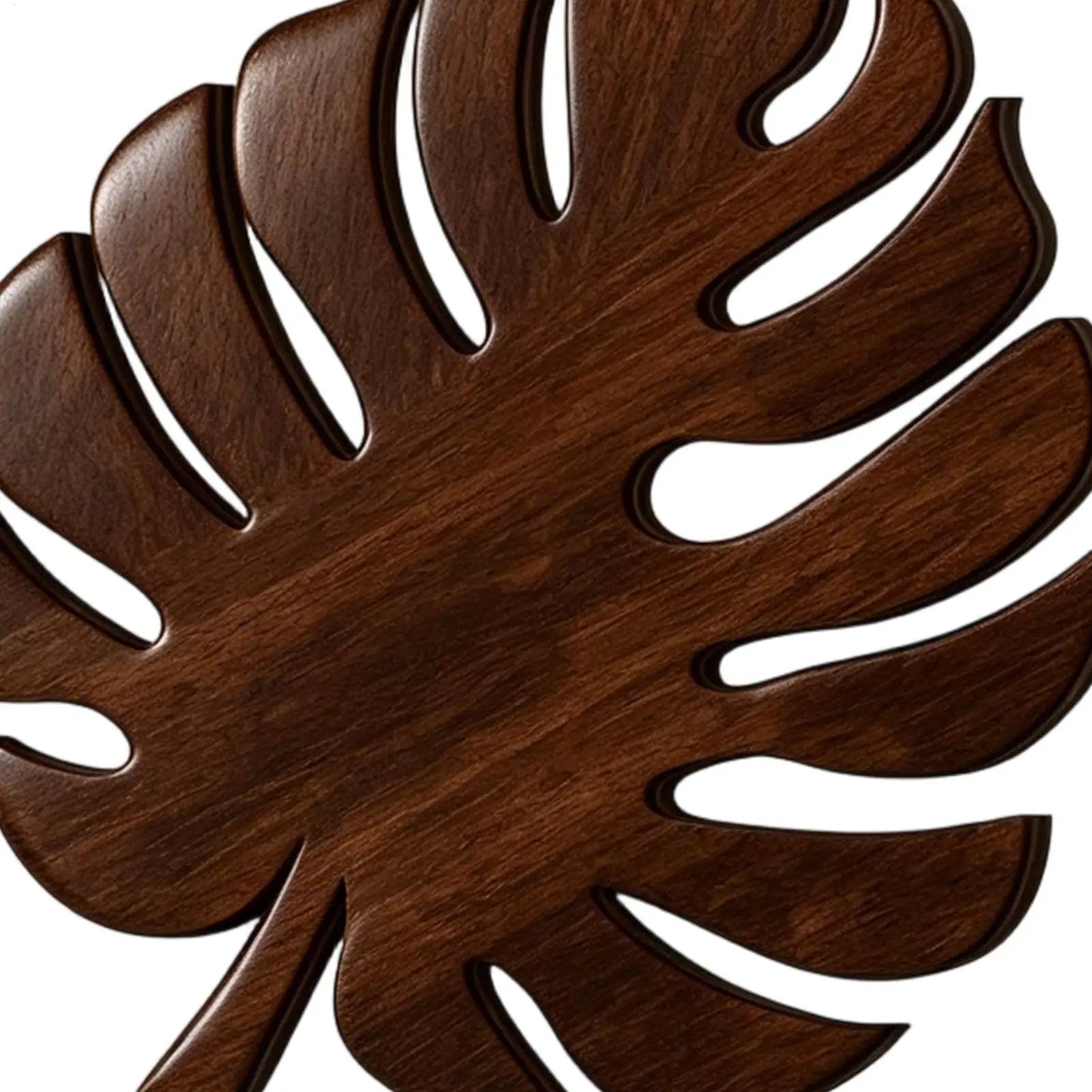 Monstera Wooden Coasters Set of 3 – Heat-Resistant Trivets