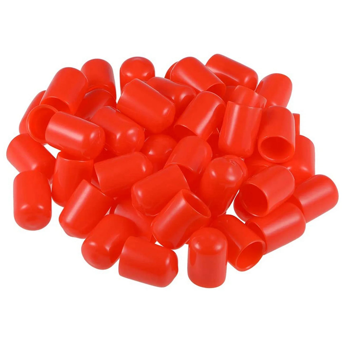 A36T-200Pcs Rubber End Caps 12Mm ID PVC Round Tube Bolt Cap Cover Screw Thread Protectors Red Peaceful Pleasures Health and Wellness