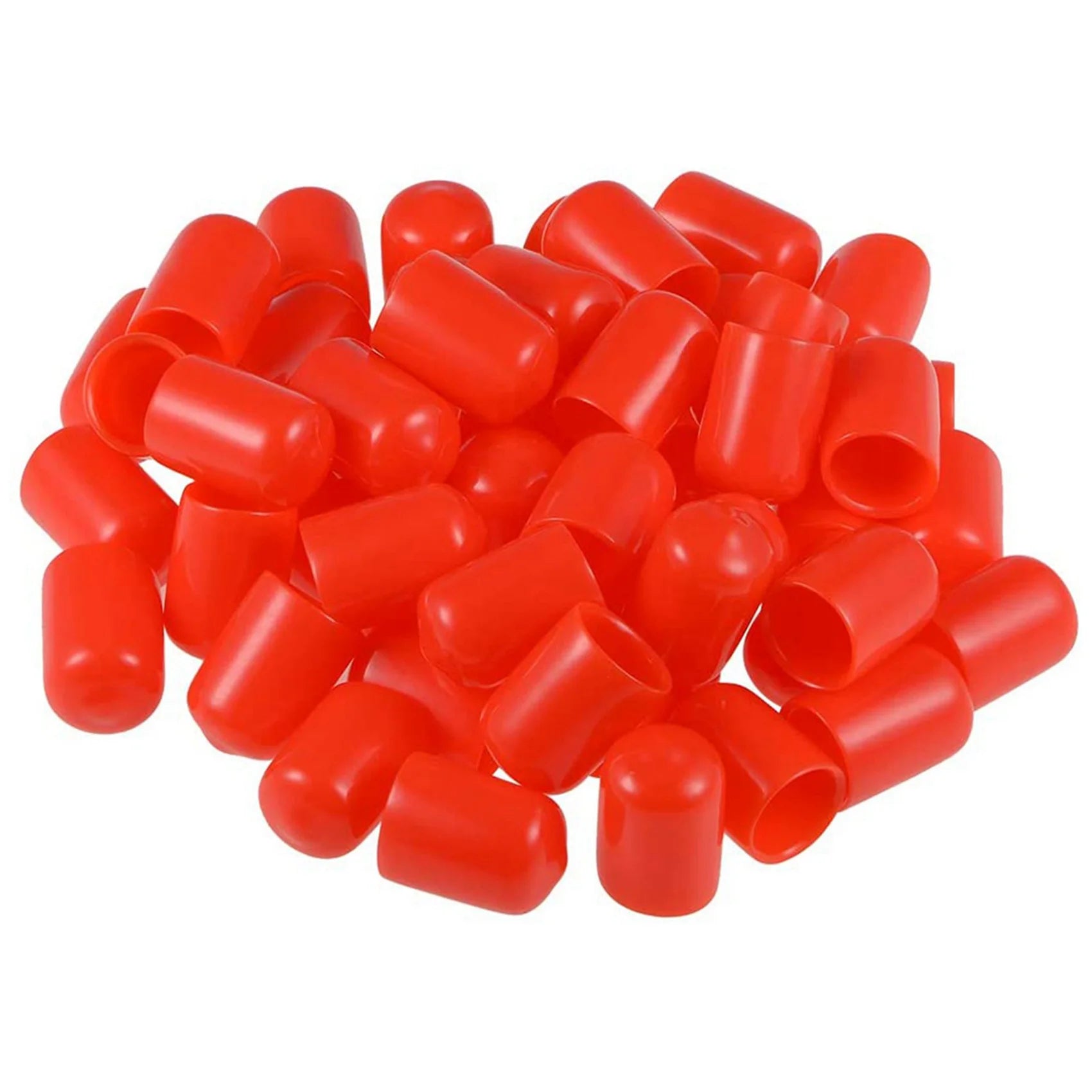 A36T-200Pcs Rubber End Caps 12Mm ID PVC Round Tube Bolt Cap Cover Screw Thread Protectors Red Peaceful Pleasures Health and Wellness