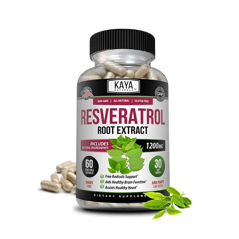 Resveratrol Capsules - Antioxidant Supplement to Support Circulatory Health and Overall Wellness - Non-GMO Peaceful Pleasures Health and Wellness 60 count--1 bottle