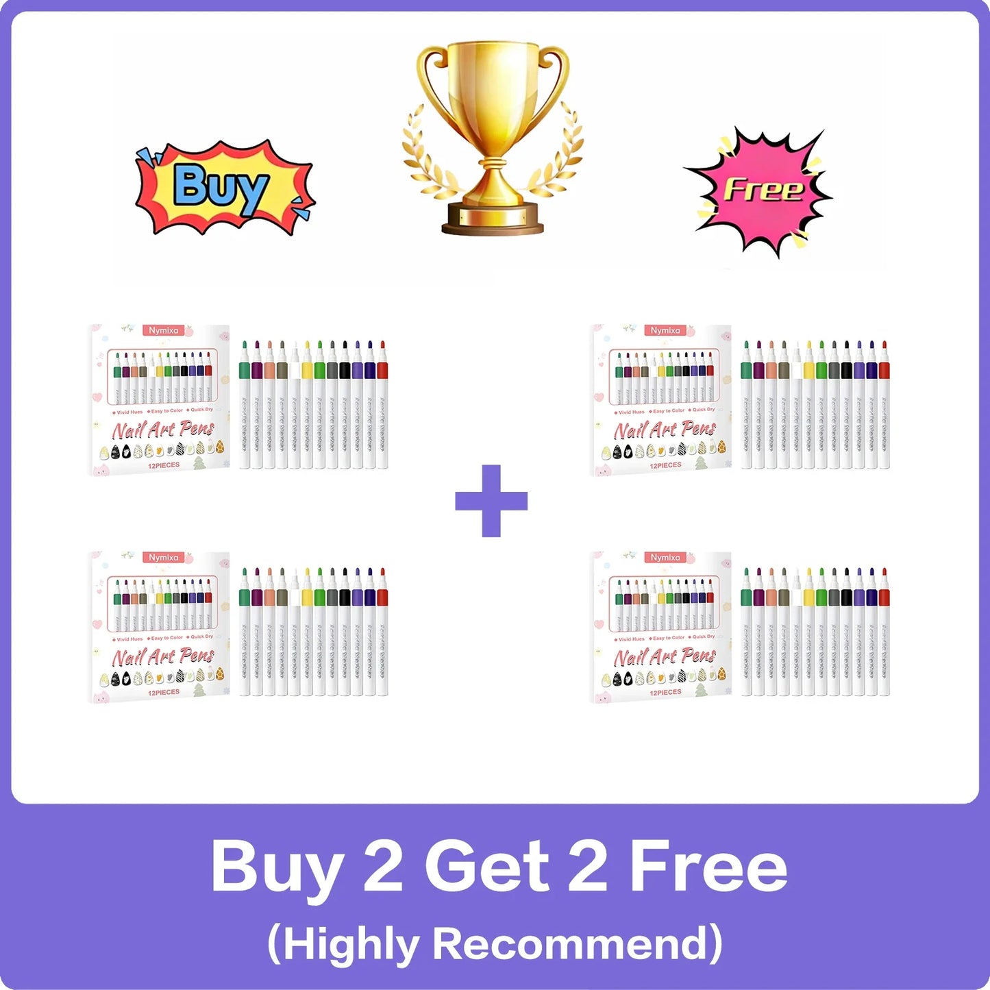 12-Piece Multicolor Nail Art Pen Set – Waterproof DIY Manicure