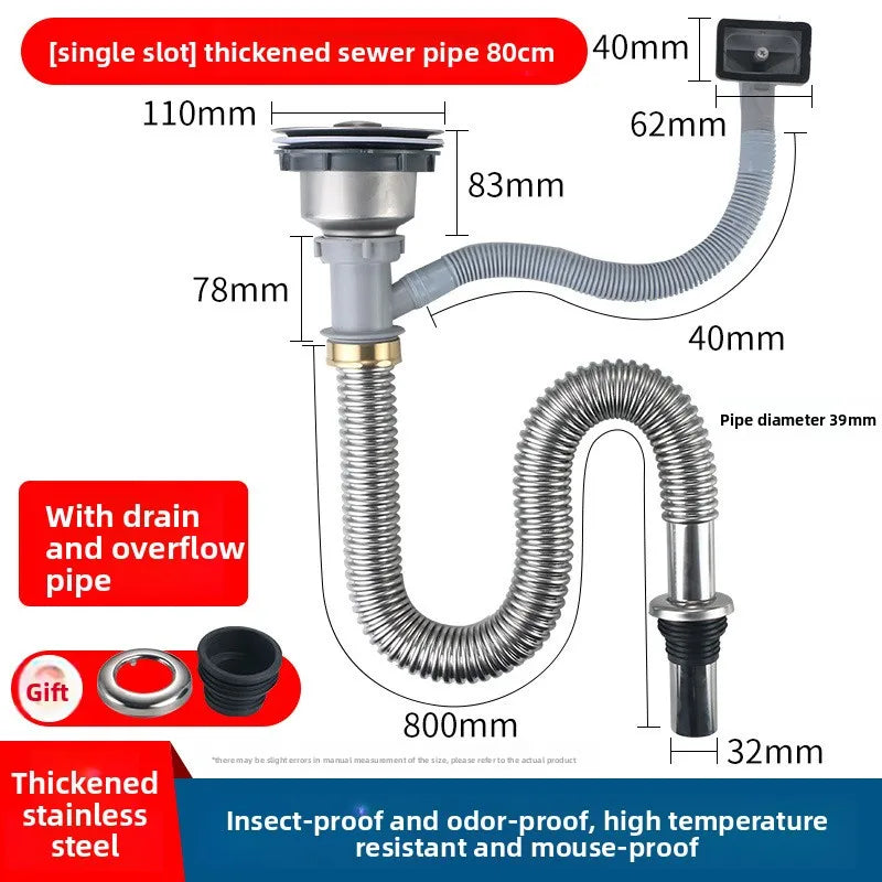 Stainless Steel Sink Drain Strainer – Anti-Odor & Rodent Guard