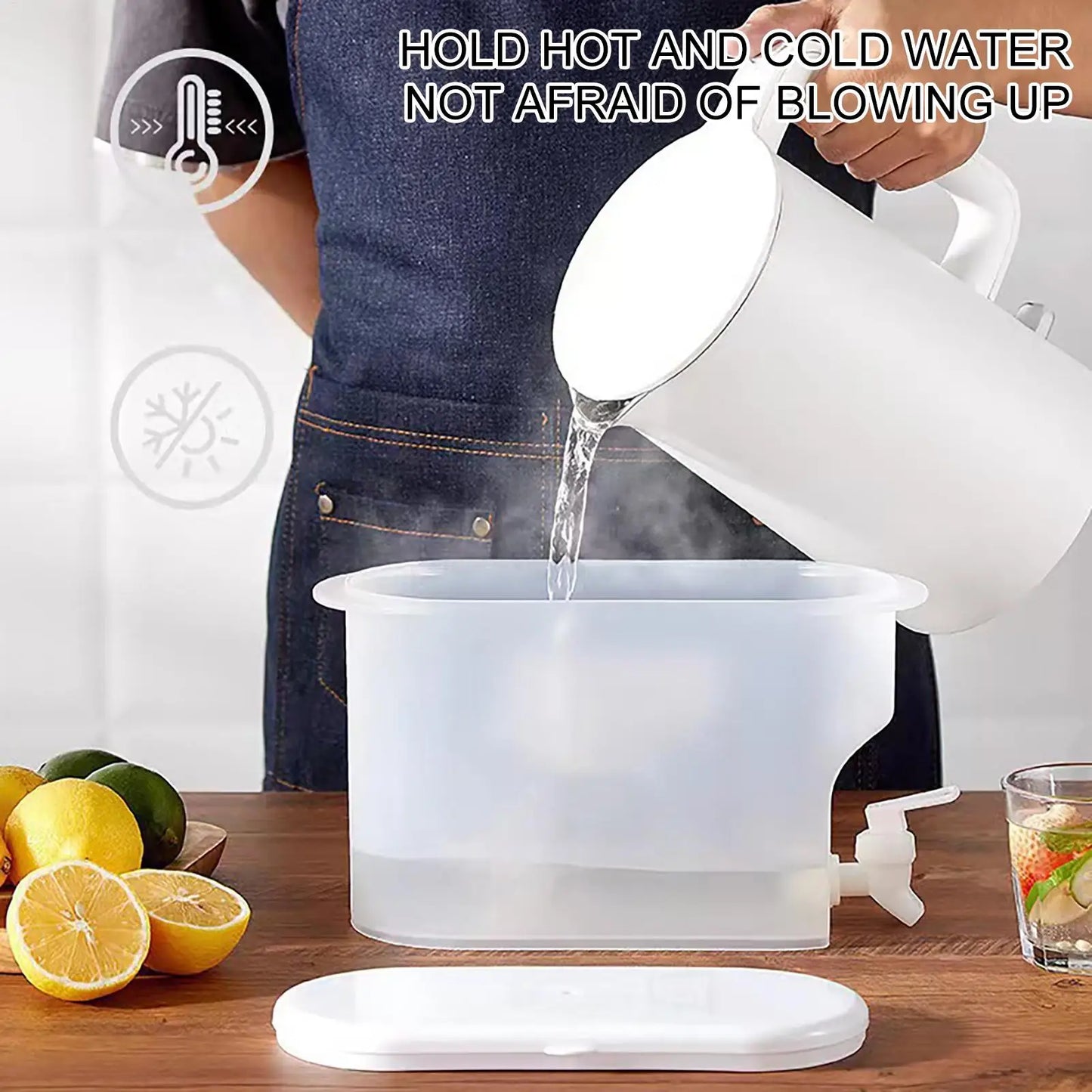 3.5L Capacity Fridge Drink Dispenser with Spout Refrigerator Cold Kettle with Faucet Refrigerator Beverage Container for Peaceful Pleasures Health and Wellness