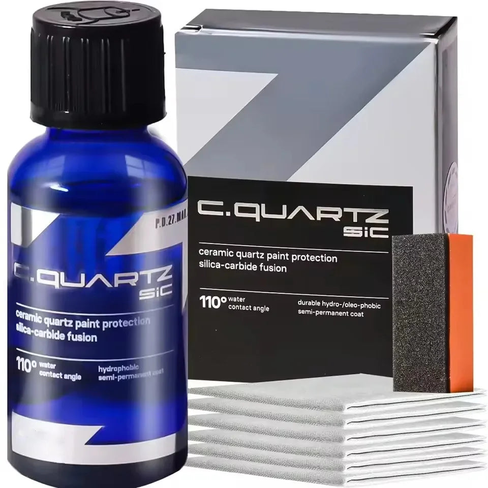 For CAR CQUARTZ SiC 30ml Kit Car Ceramic Coating Finish Quartz Based Nanotechnology Bonds To Paint Glass Metal and Plastic Peaceful Pleasures Health and Wellness