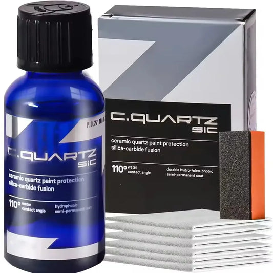 For CAR CQUARTZ SiC 30ml Kit Car Ceramic Coating Finish Quartz Based Nanotechnology Bonds To Paint Glass Metal and Plastic Peaceful Pleasures Health and Wellness
