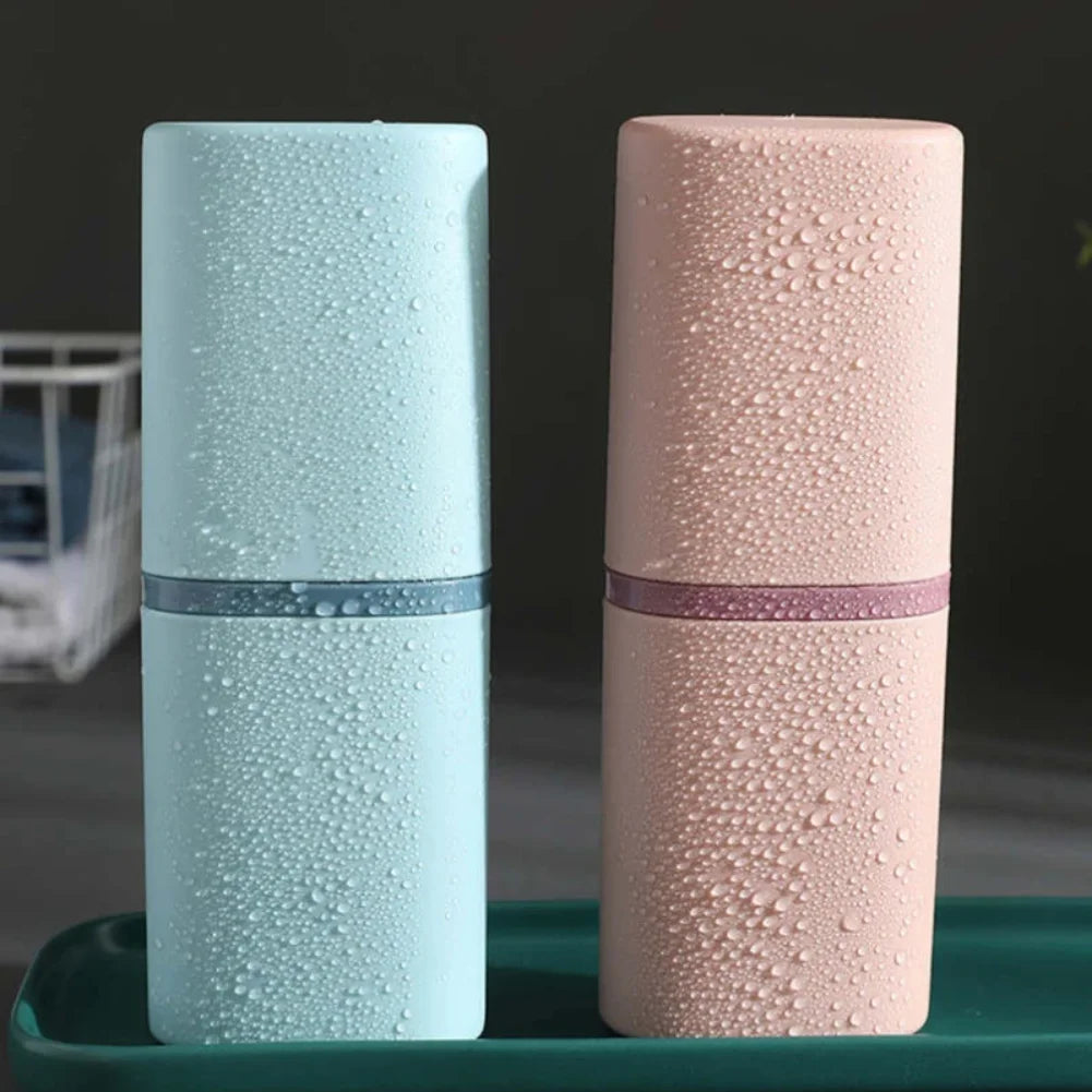 Portable Travel Toothbrush Holder Case & Mouthwash Cup