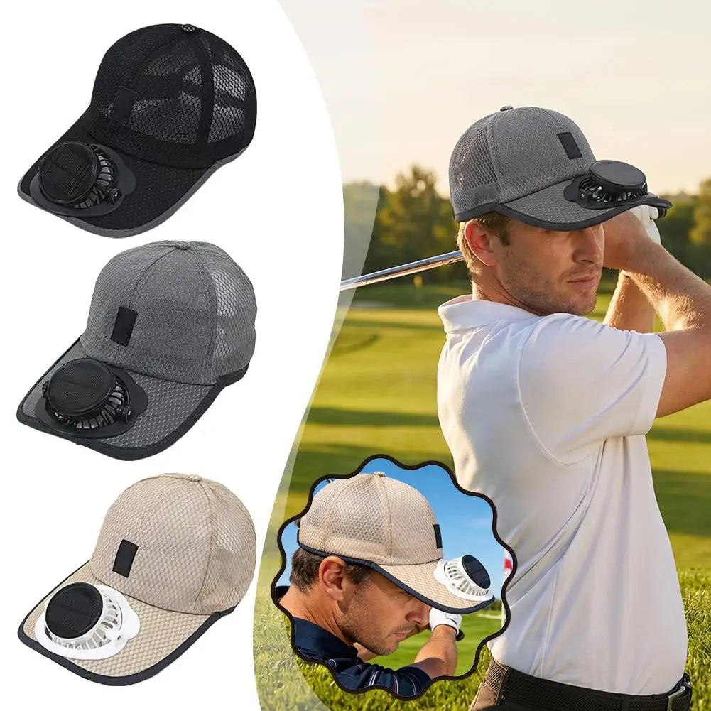 Solar Fan Hat – UV Protection Mesh Cap | Outdoor Cooling