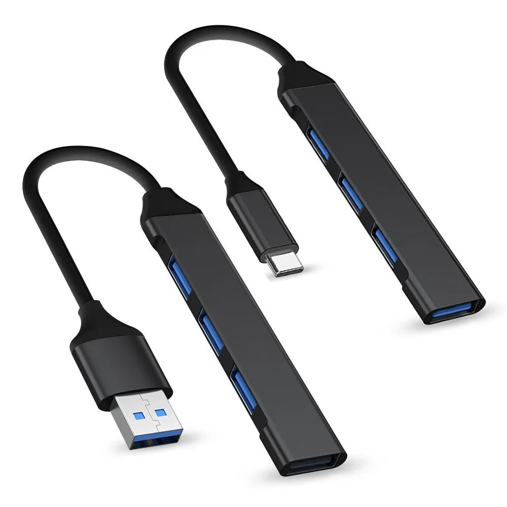 New Black Color 4 Port USB Type C HUB 3.0/2.0 High Speed Splitter For Adapter OTG For PC Computer Accessories Peaceful Pleasures Health and Wellness