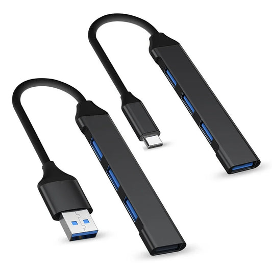 New Black Color 4 Port USB Type C HUB 3.0/2.0 High Speed Splitter For Adapter OTG For PC Computer Accessories Peaceful Pleasures Health and Wellness