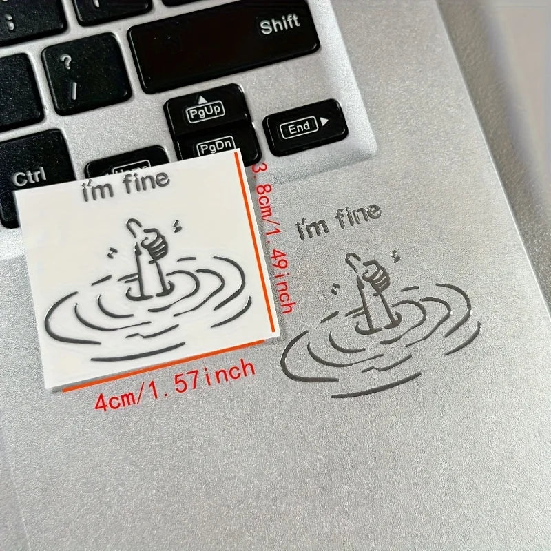 3D "I'm Fine" Funny Waterproof Stickers – Laptop & Phone Pack