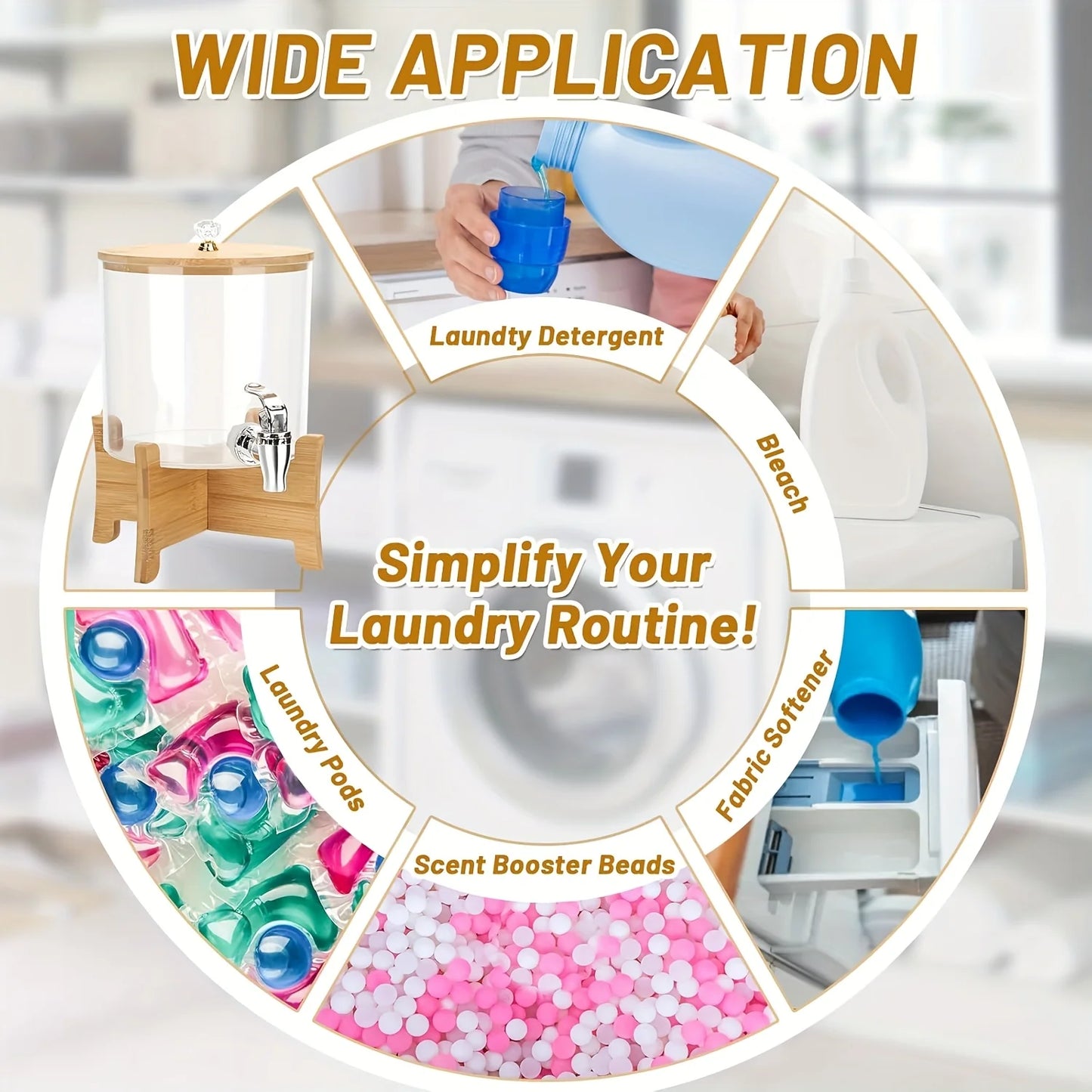 Laundry Detergent Dispenser with Stand – 1 or 2 Pack Faucet-Style Soap Container Organizer