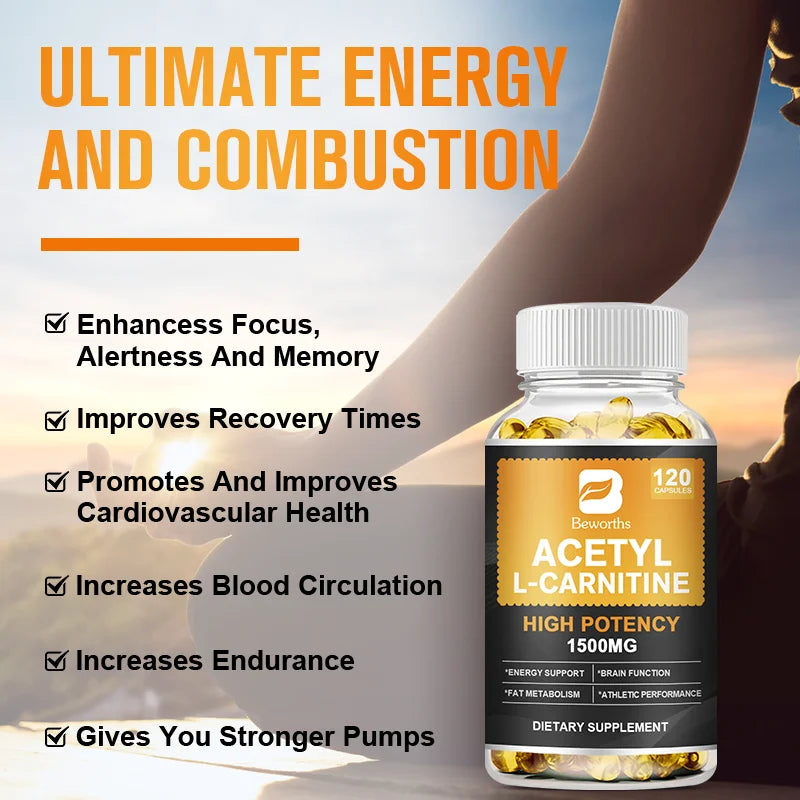 L-Carnitine 1500mg Capsules – Energy, Muscle & Fat Burn Support Dietary Supplement Peaceful Pleasures Health and Wellness