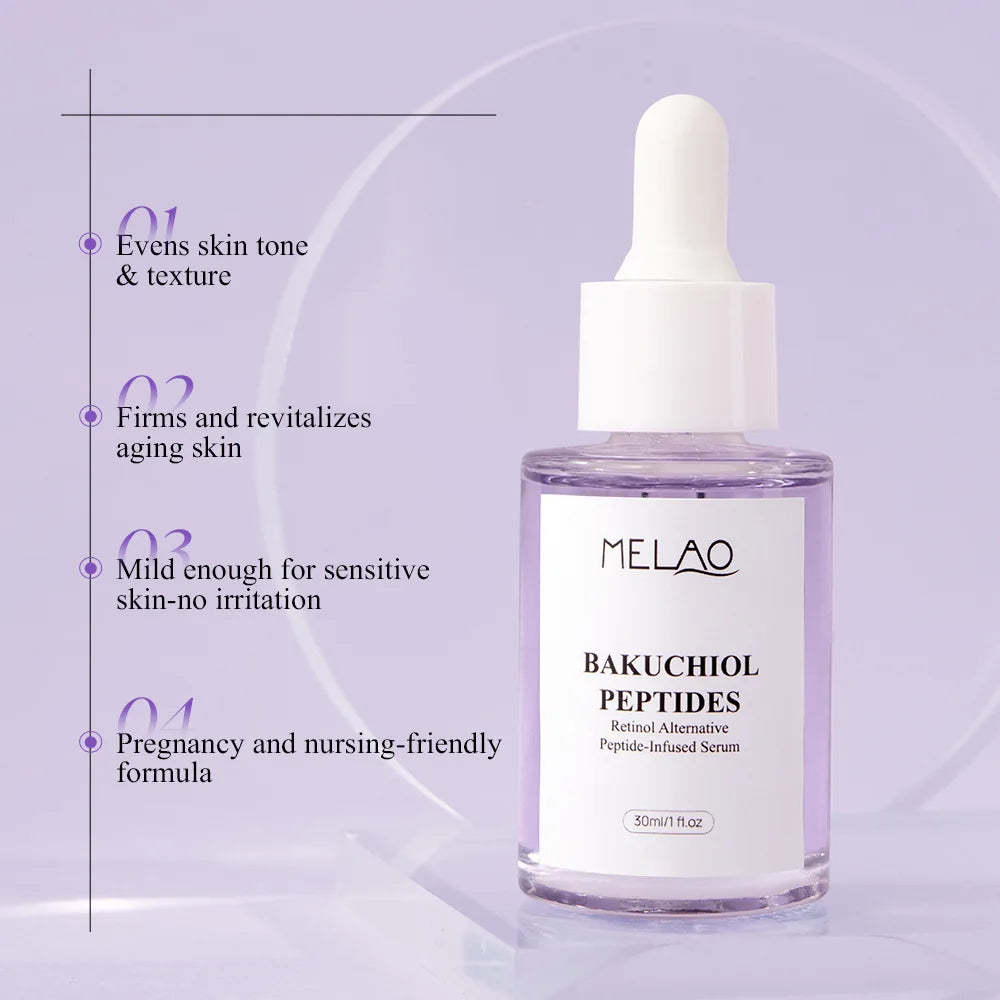 Bakuchiol Facial Rejuvenation Serum Anti Wrinkle Fade Fine Lines Firming Skin Elasticity Improve Radiance Face Hydrating Essence Peaceful Pleasures Health and Wellness