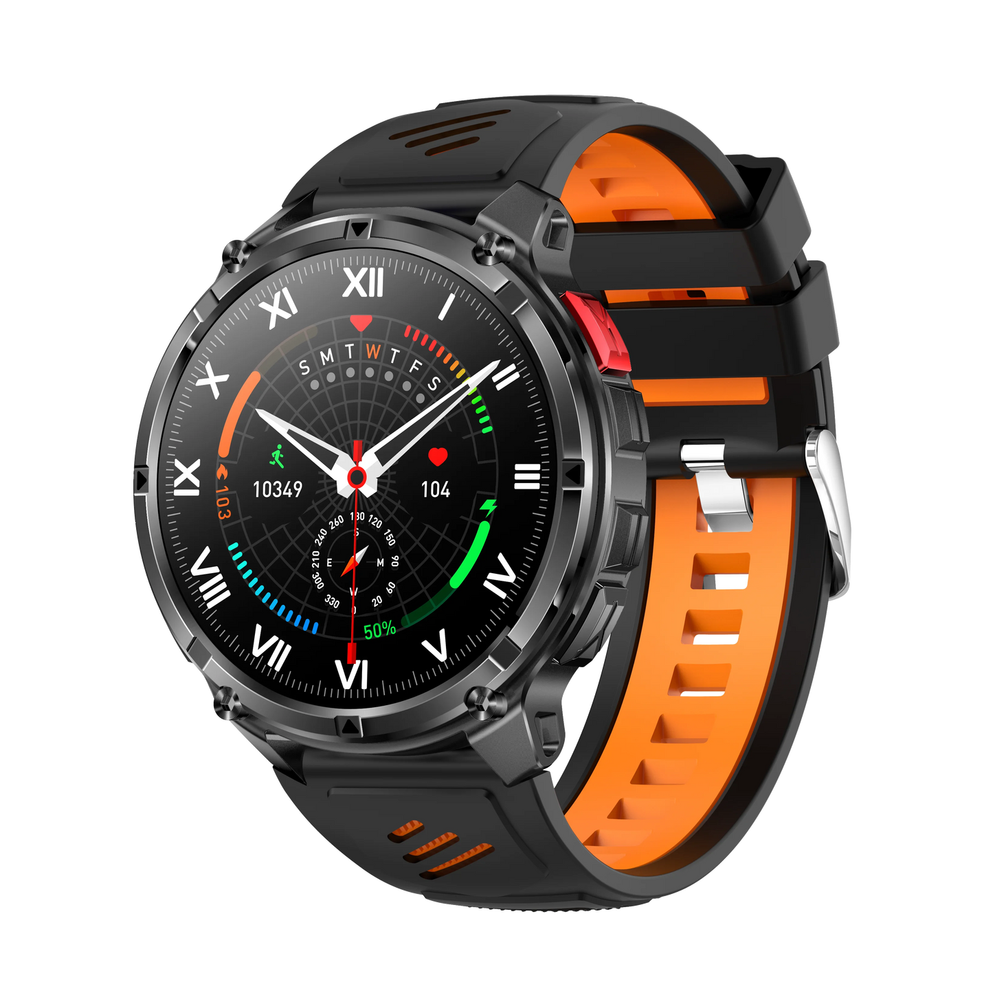 Yoateo Smart Watch – 1100mAh Battery, Bluetooth Call & Compass