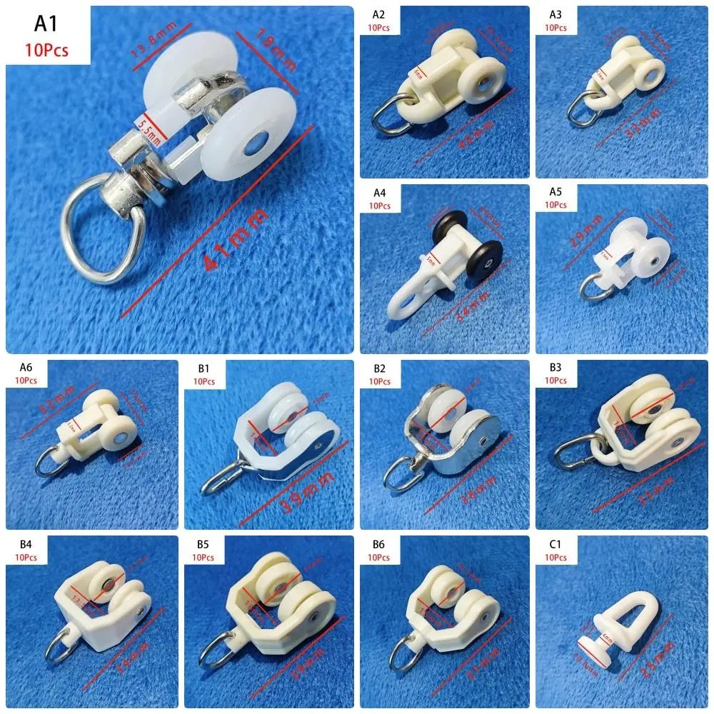 10-Pack Curtain Track Roller Wheels – Straight & Curved Rail Sliders