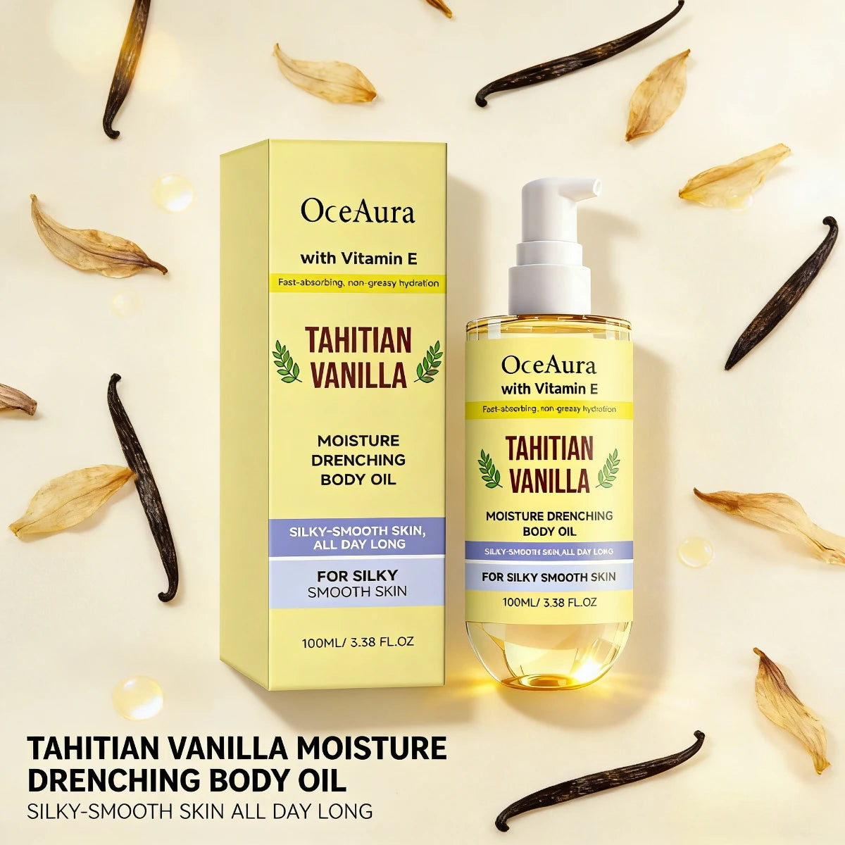 Vanilla Body Oil – Lightweight Fast-Absorbing Skin Moisturizer