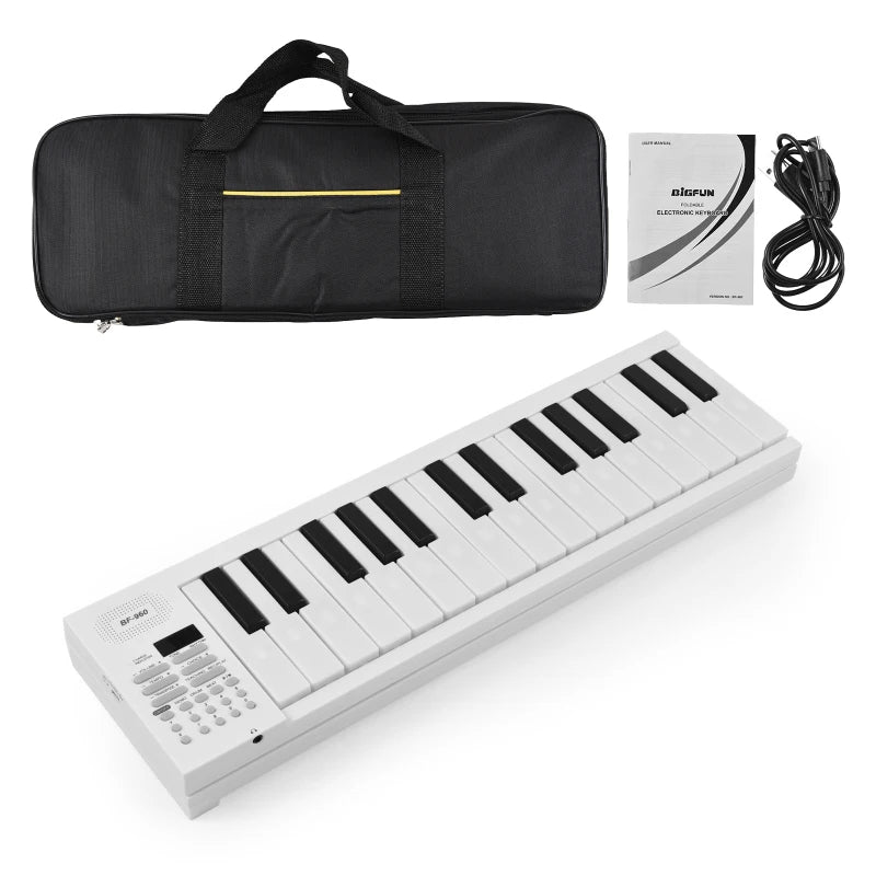 61-Key Foldable Electronic Piano LED Display Rechargeable Battery