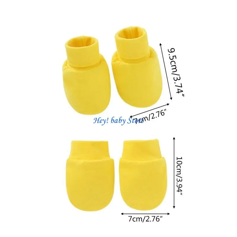 No-Scratch Baby Mittens & Socks Set | Newborn Cotton Gift