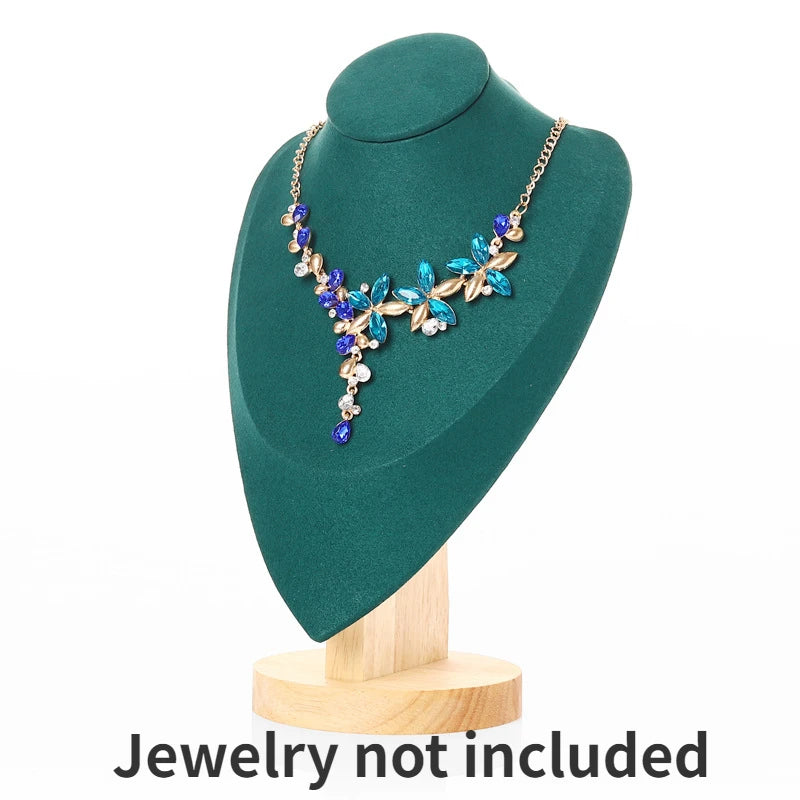 Model Bust Show Exhibitor Velvet Jewelry Display Necklace Pendants Mannequin Jewelry Stand Organizer 3 Colors Peaceful Pleasures Health and Wellness Green L