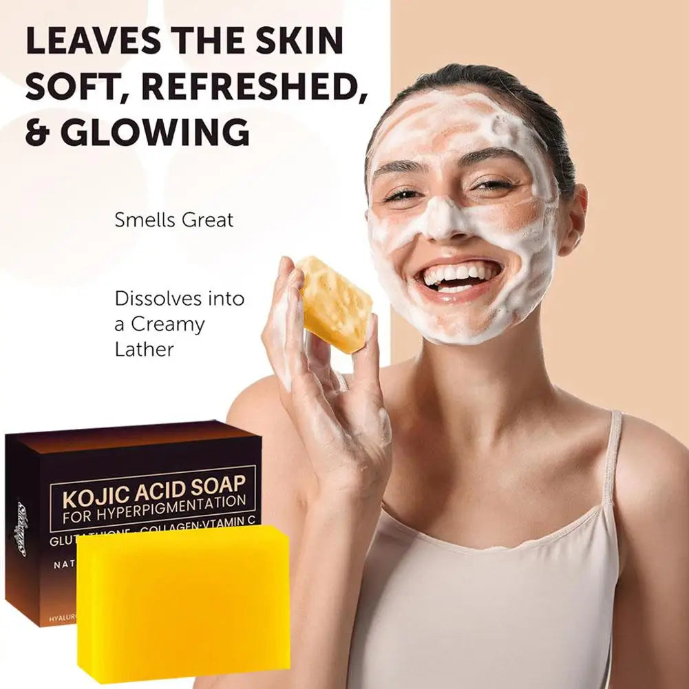 Kojic Acid Brightening Soap Bar 100g – Handmade with Vitamin C, Glutathione & Collagen for Dark Spots, Face & Body Peaceful Pleasures Health and Wellness