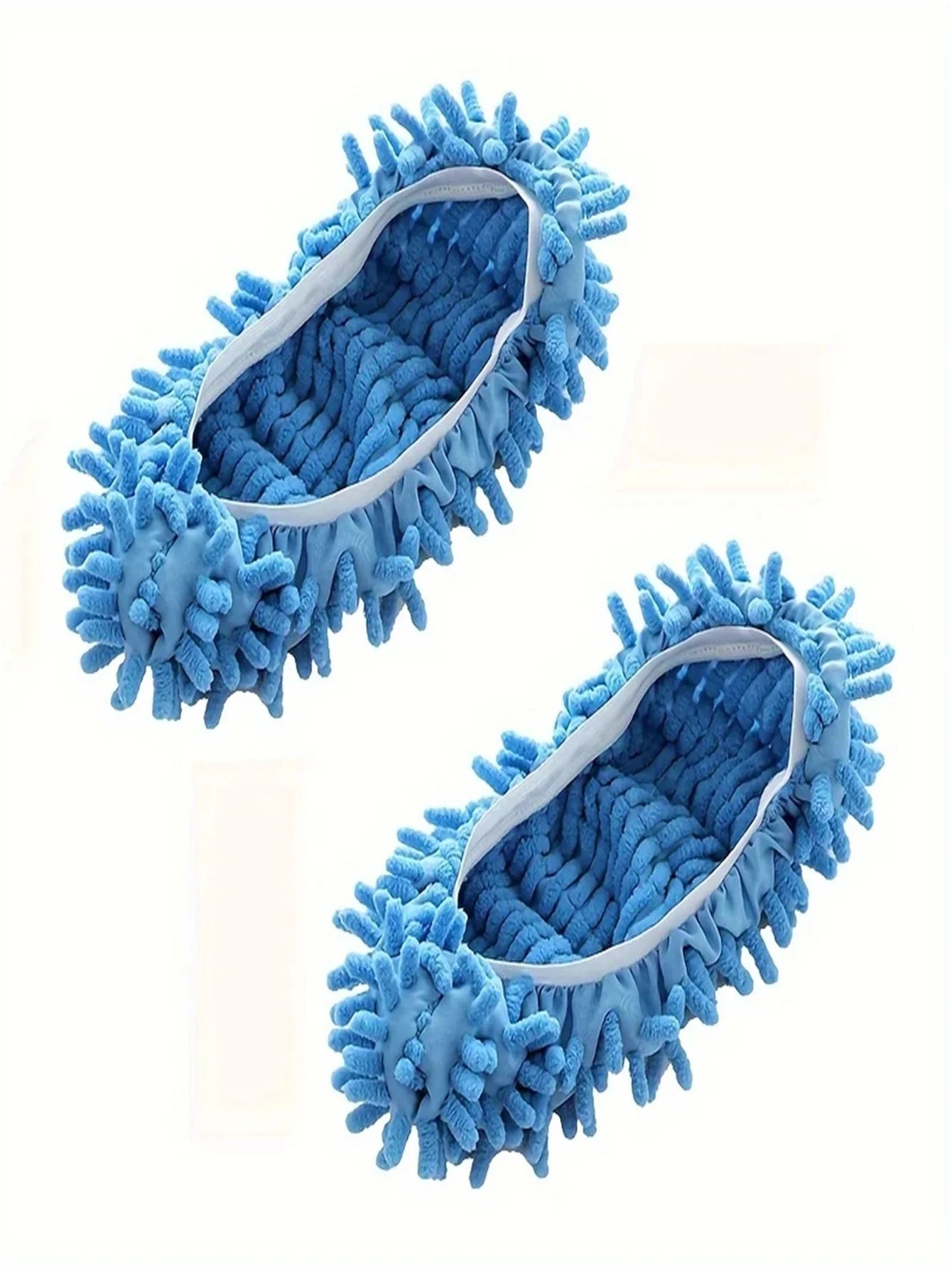 2Pcs Mop Slippers Soft Washable and Reusable Microfiber Foot Socks Suitable for Cleaning Dust in Bathrooms Kitchens and Bedrooms Peaceful Pleasures Health and Wellness Blue 2pcs