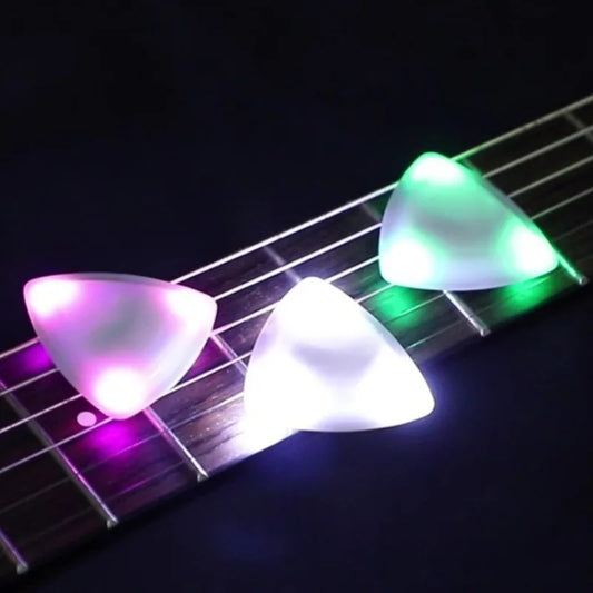 LED Luminous Guitar Pick ABS Electric Picks Three-color Light Options Peaceful Pleasures Health and Wellness Green