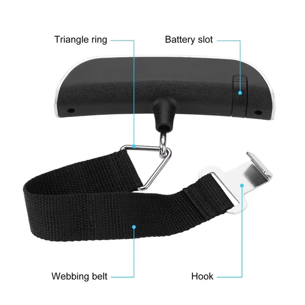 50kg Portable Hanging Scale Electronic Hand Luggage Scale Digital Display Suitcase 110lb Travel Baggage Bag Weighing Tools Peaceful Pleasures Health and Wellness