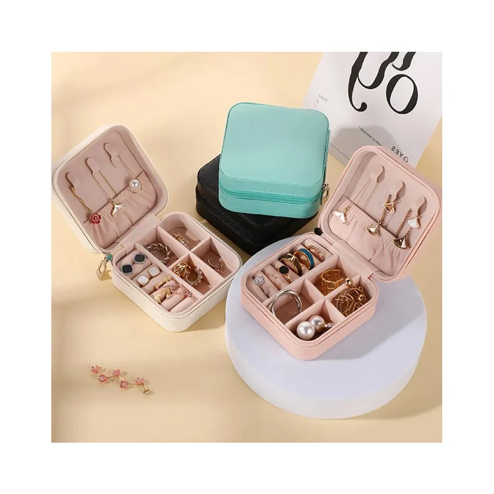 Mini PU Leather Jewelry Organizer Box | Travel Storage Case