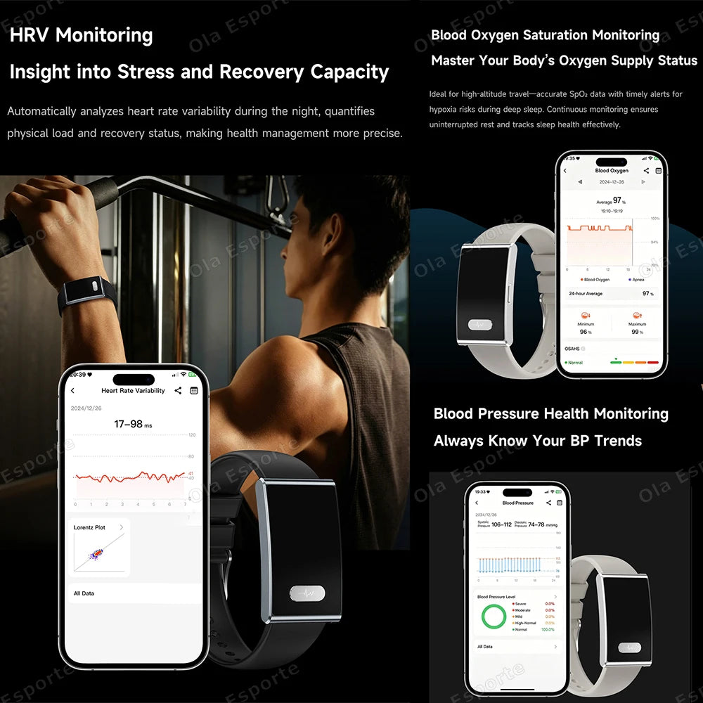 ECG Smart Bracelet Heart Rate Sleep 5ATM Waterproof Fitness Watch 2026 New NO Screen Smartwatch Men Women Health Sport Wristband Peaceful Pleasures Health and Wellness