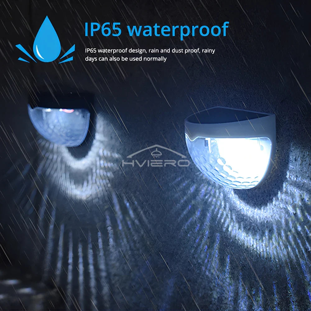 Solar 6-LED Wall Step Light | IP65 Waterproof Garden Fence Lamp