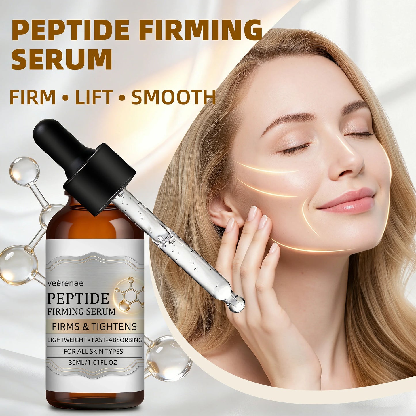 veérenae Peptide Firming Serum – Hydrating Face & Neck Essence