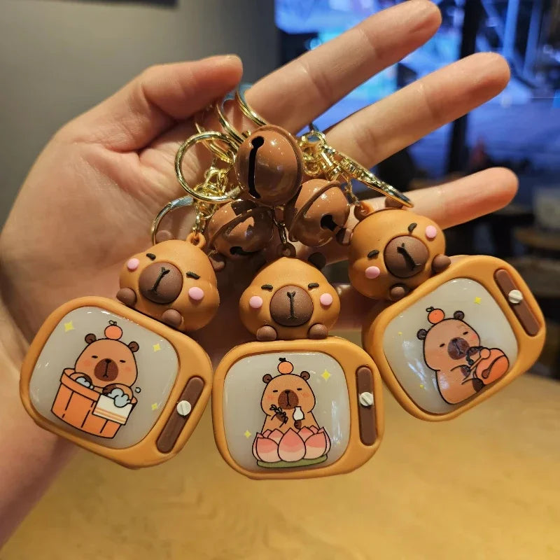 Light-Up Capybara Keychain | Silicone Glow Bag Charm Gift