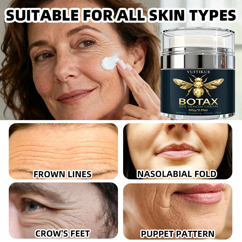 Bee Venom Cream Moisturizing and Anti-Wrinkle Collagen Hyaluronic Acid Face Cream Skincare Cosmetics Suitable for Women and Men Peaceful Pleasures Health and Wellness