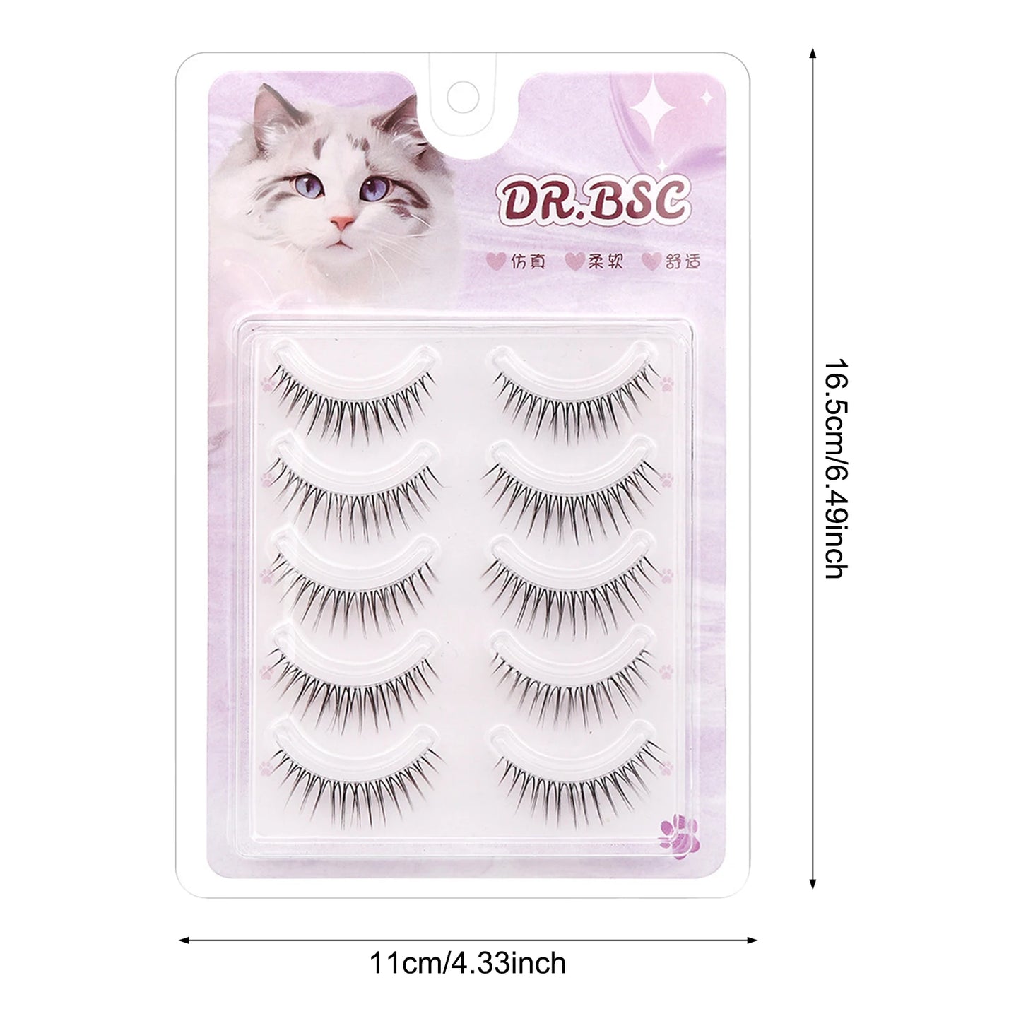 Manga Cosplay Wispy False Eyelashes – 5 Pairs Cluster Lashes False Eyelashes Peaceful Pleasures Health and Wellness