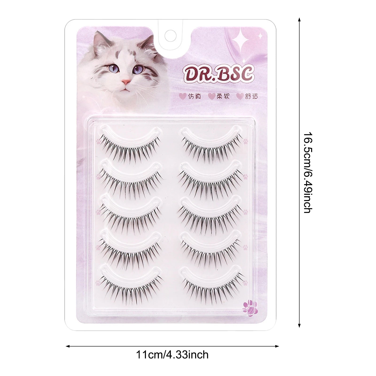 Manga Cosplay Wispy False Eyelashes – 5 Pairs Cluster Lashes False Eyelashes Peaceful Pleasures Health and Wellness