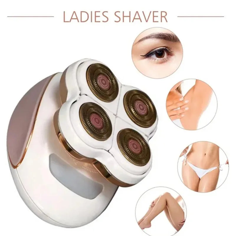 Waterproof facial hair trimmer and facial cleansing machine - USB rotating charging mini portable hair removal device Peaceful Pleasures Health and Wellness