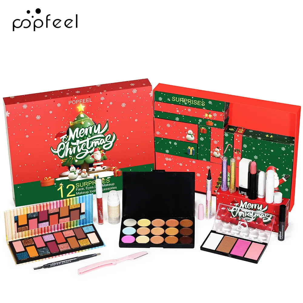 Christmas Countdown Makeup Calendar Gift Set – 12pc Kit