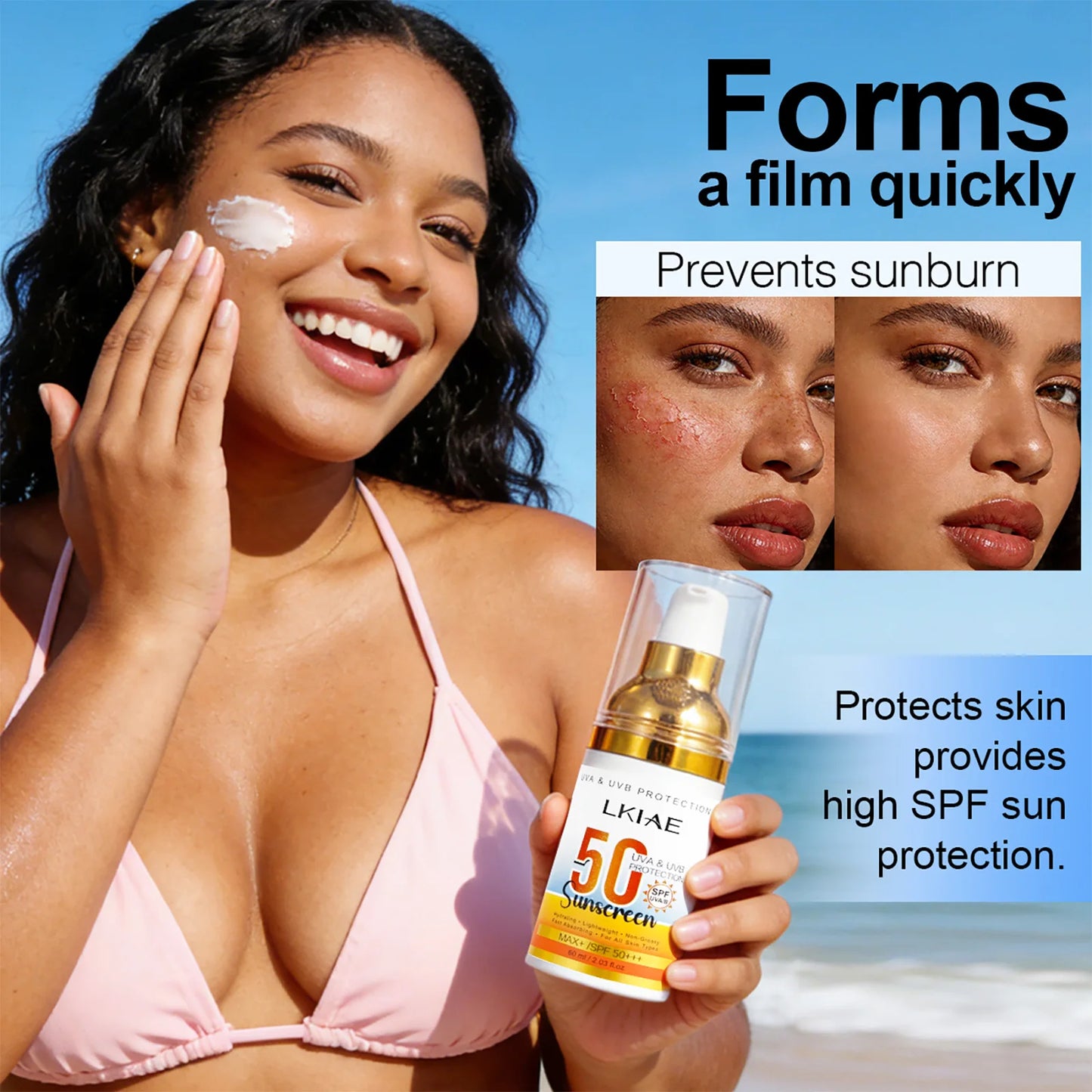 AILKE SPF 50+ Sunscreen Aloe Vera – UVA/UVB Protection 60ml