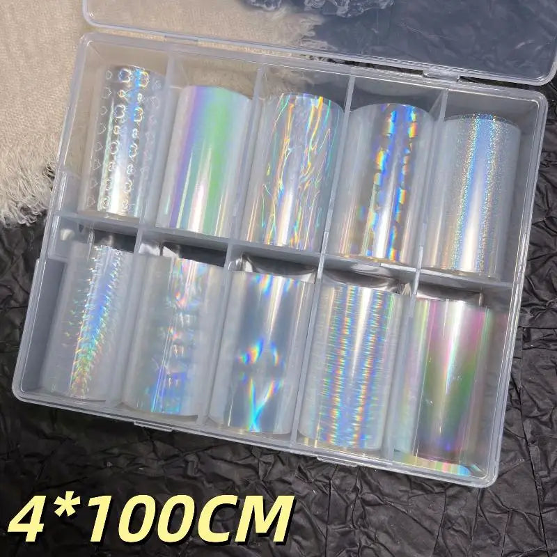 1 Set Floral Chameleon Nails Wraps 6/10 Patterns Metal Nail Foils For Transfer Paper Stickers DIY Water Marble Nail Art Decor Peaceful Pleasures Health and Wellness A16