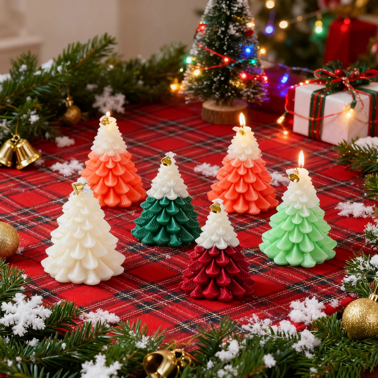 Christmas Tree Soy Wax Candle | Handmade Aromatherapy Holiday Gift Decorative Soy Candle Peaceful Pleasures Health and Wellness
