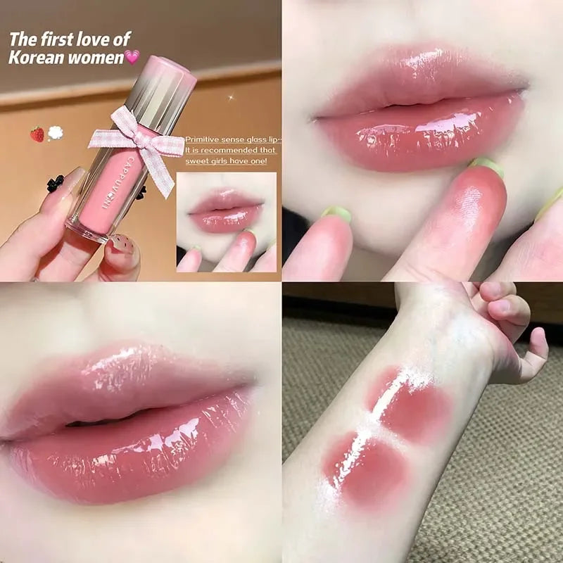 Cappuvini Strawberry Lip Gloss | Glass Mirror Shine Lip Tint