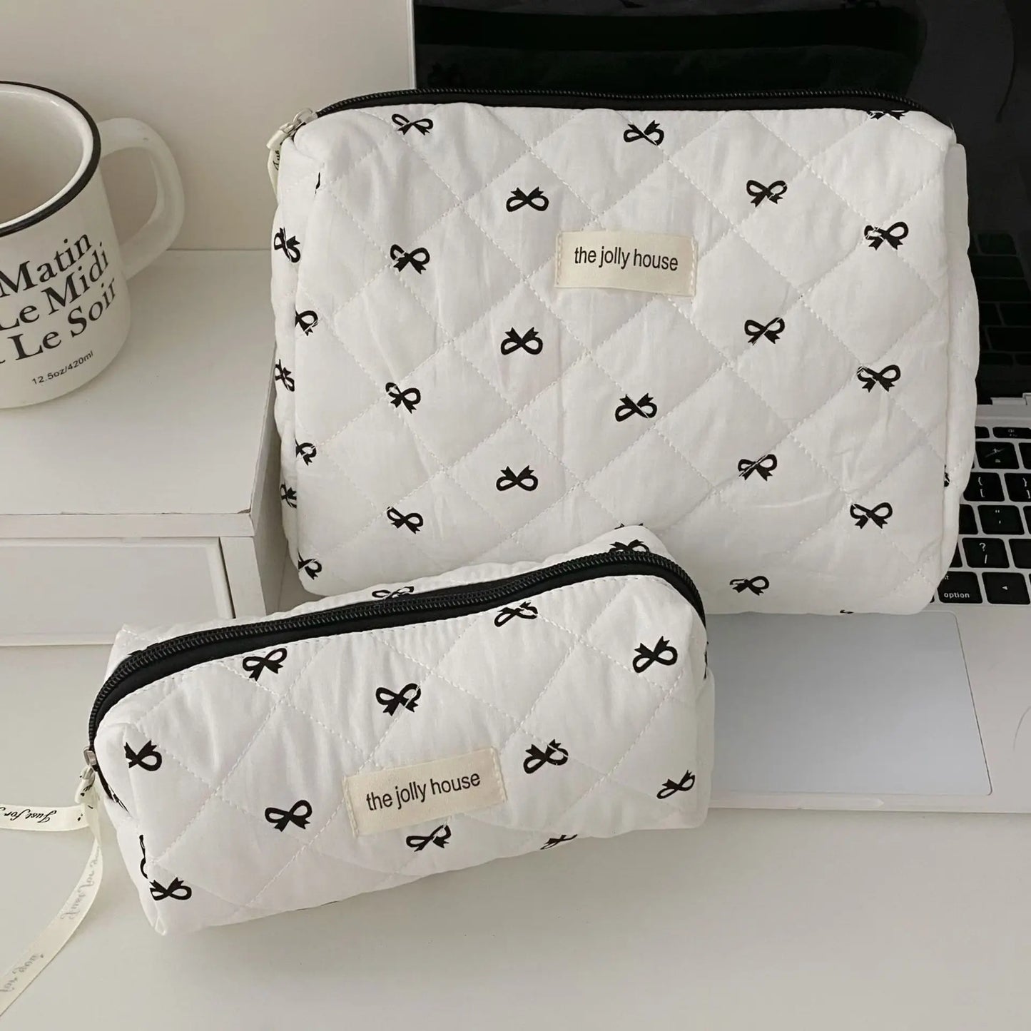 Floral Quilted Cosmetic Bag – Large Travel Makeup Organizer