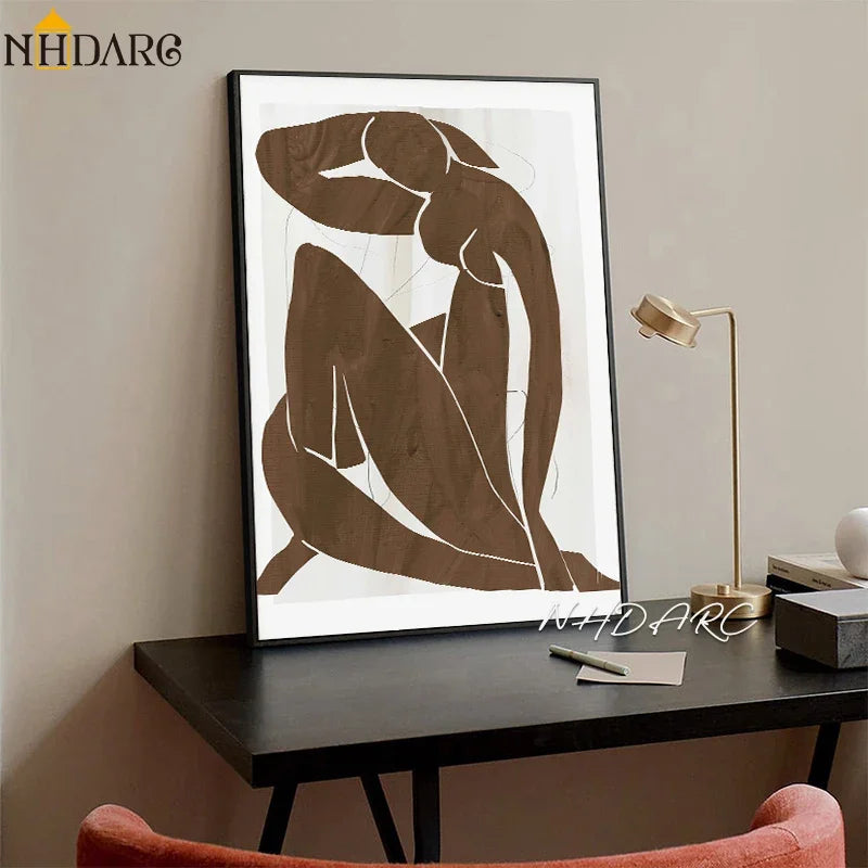 Scandinavian Minimalist Wall Art Modern Classic Vintage Wall Art Fashionable Woman Poster Print Home Bedroom Living Room Decor Peaceful Pleasures Health and Wellness
