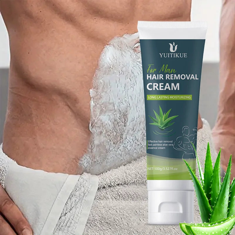 Men's Hair Removal Cream 100g | Sensitive Skin, All Body Hair Removal Cream Peaceful Pleasures Health and Wellness