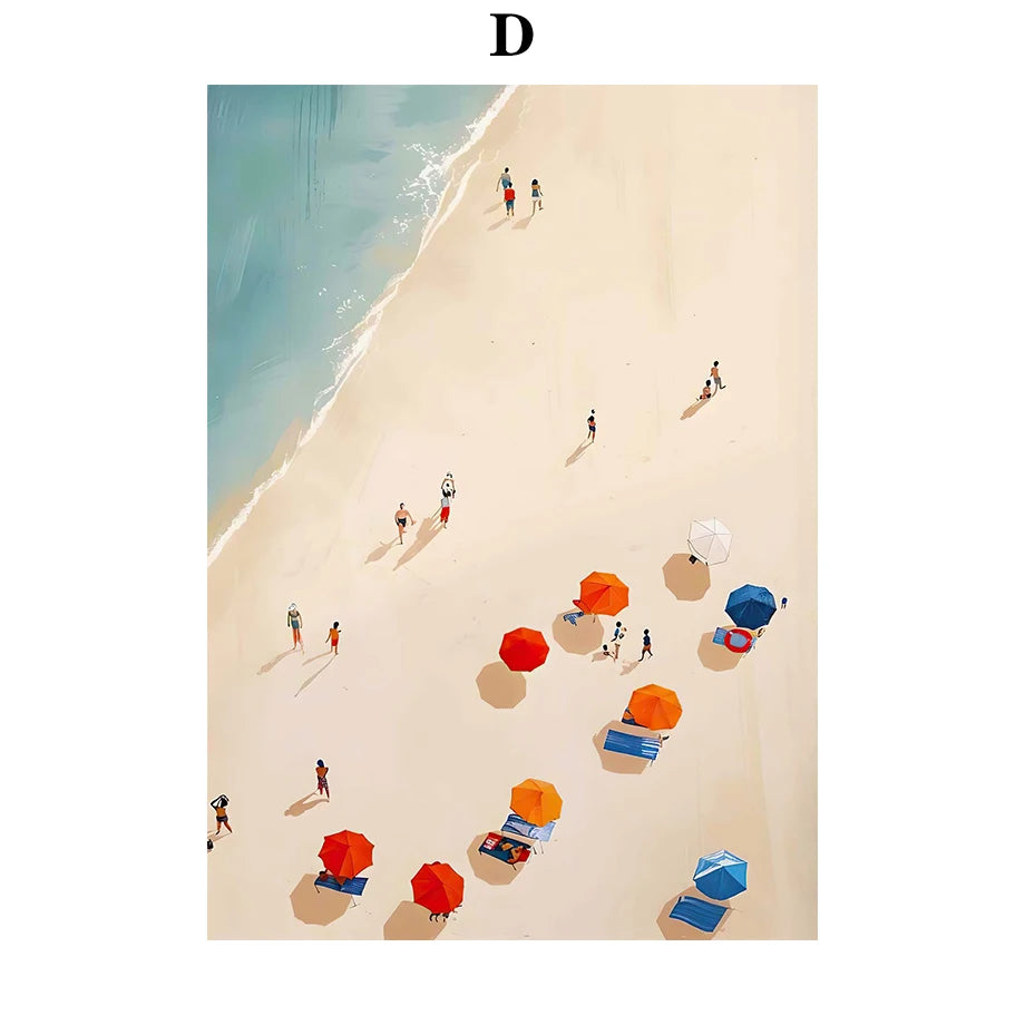 Ocean Wave Beach Canvas Wall Art | Nordic Landscape Poster