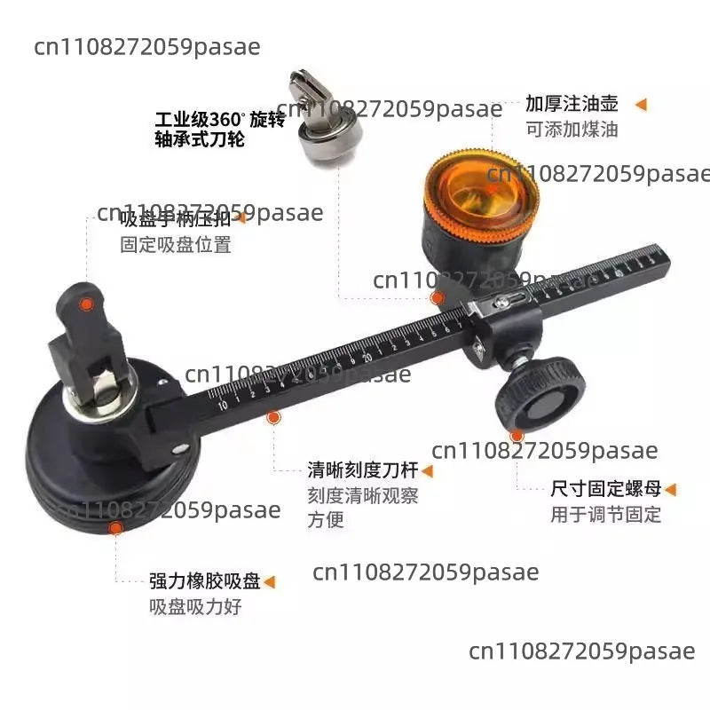 Adjustable Circular Glass Cutter Compass Tool – Hole Opener
