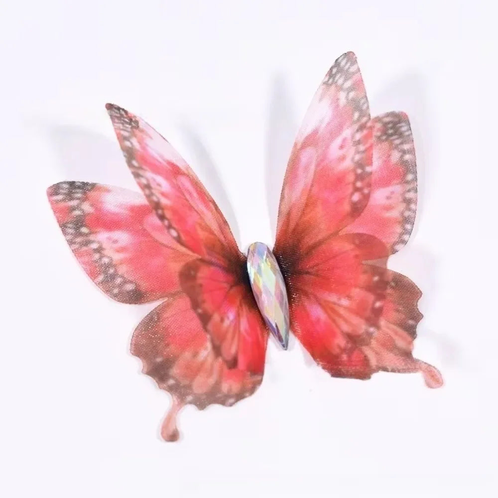 50Pcs 3D Organza Butterfly Appliqués – Gradient Mesh Patches